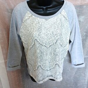 Chance Or Fate Long Sleeve Blouse W/Lace and sequins Size S